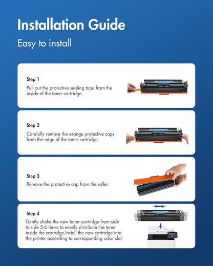 206X Toner Cartridges 4 PackReplacement for HP 206A 206X Toner Cartridges 4 Pack High Yeild Set Compatible with HP Color Laserjet MFP M283fdw M283cdw M255dw M283 M255 Printer Series(with Chip)