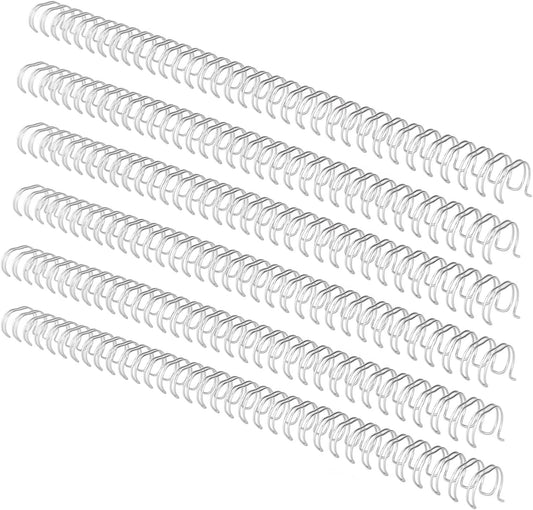 100 Pack Double Loop Wire Binding Spines, YolieraArt Wire Binding Spines, 7/16 Inch Binding Wire for Letter Size (80 Sheet Capacity, 100P, 3:1 Pitch, Silver)