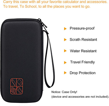 BOVKE Hard Case for TI-30XIIS TI-30XS TI-30Xa TI-36X Pro Scientific Calculator, Black+Orange