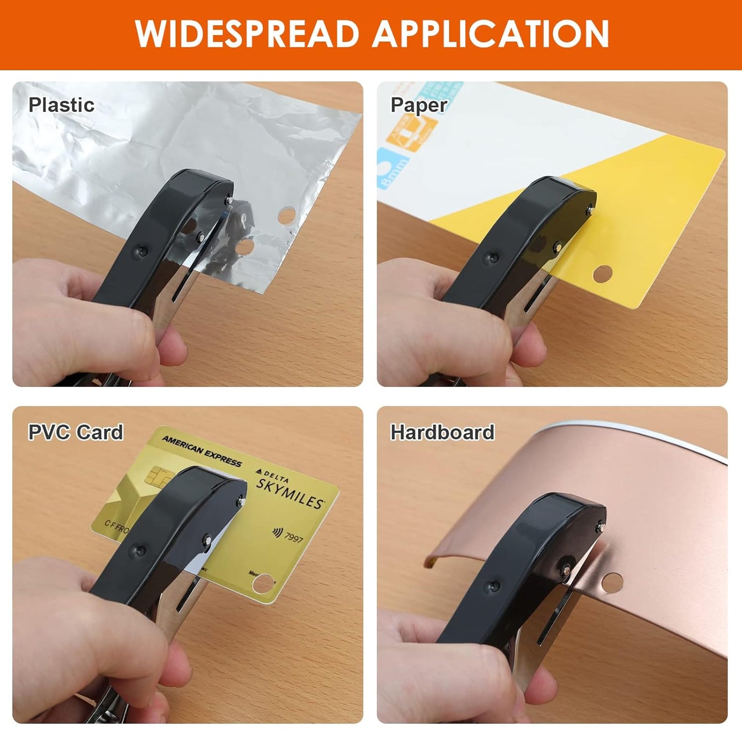 Hole Punch 1/8 inch-3mm Single Hole Punch,Heavy Duty Hole Puncher Single,Paper Punch Portable Hand Held Long Hole Puncher for Paper Cards Plastic Cardboard