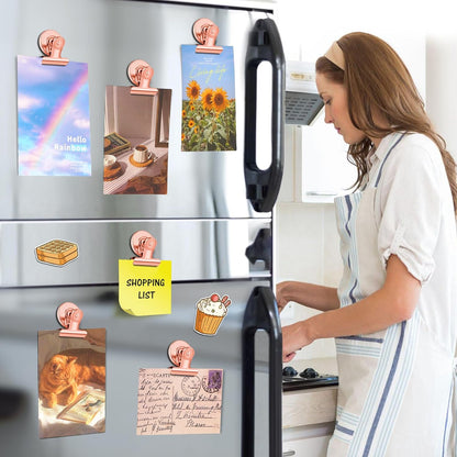 20 Pack Refrigerator Magnets Fridge Magnets, Rose Gold Magnetic Clips Whiteboard Magnets, Magnet Clips Heavy Duty for Photo Displays, Home, Office, Classroom