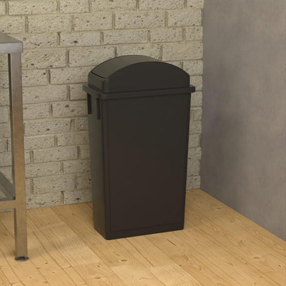 23 Gallon Black Slim Jim Trash Can with Swing Top Lid