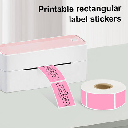 1x2 inch Label Stickers Roll for Thermal Printer 500PCS Pink Colored Removable Freezer Labels Waterproof Blank Sticker Labels to Write on for Food Containers and Jars