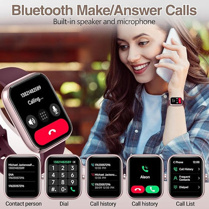 Smart Watch for Women Men with Bluetooth Call, Alexa Built-in Smartwatch, 1.83"DIY Dial Fitness Watch with Sleep Heart Rate Monitor, 110+ Sport Modes, IP68 Waterproof Watch Compatible with Android iOS