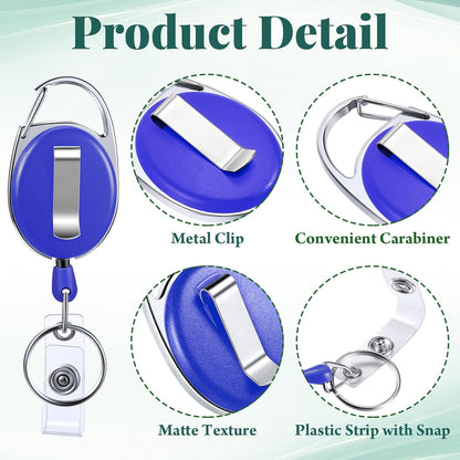 Honoson 20 Pcs Heavy Duty Retractable Badge Reels Batch ID Badge Holder Retractable Clip Bulk Key Holder with Ring for Office Worker Employee, Doctor Nurse Gifts (Bright Color)