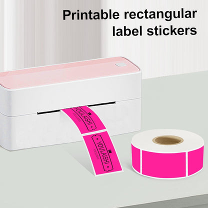 1X2 inch Label Stickers Roll for Thermal Printer 500PCS Colored Removable Freezer Labels Waterproof Blank Sticker Labels to Write on for Food Containers and Jars, Fluorescent Pink