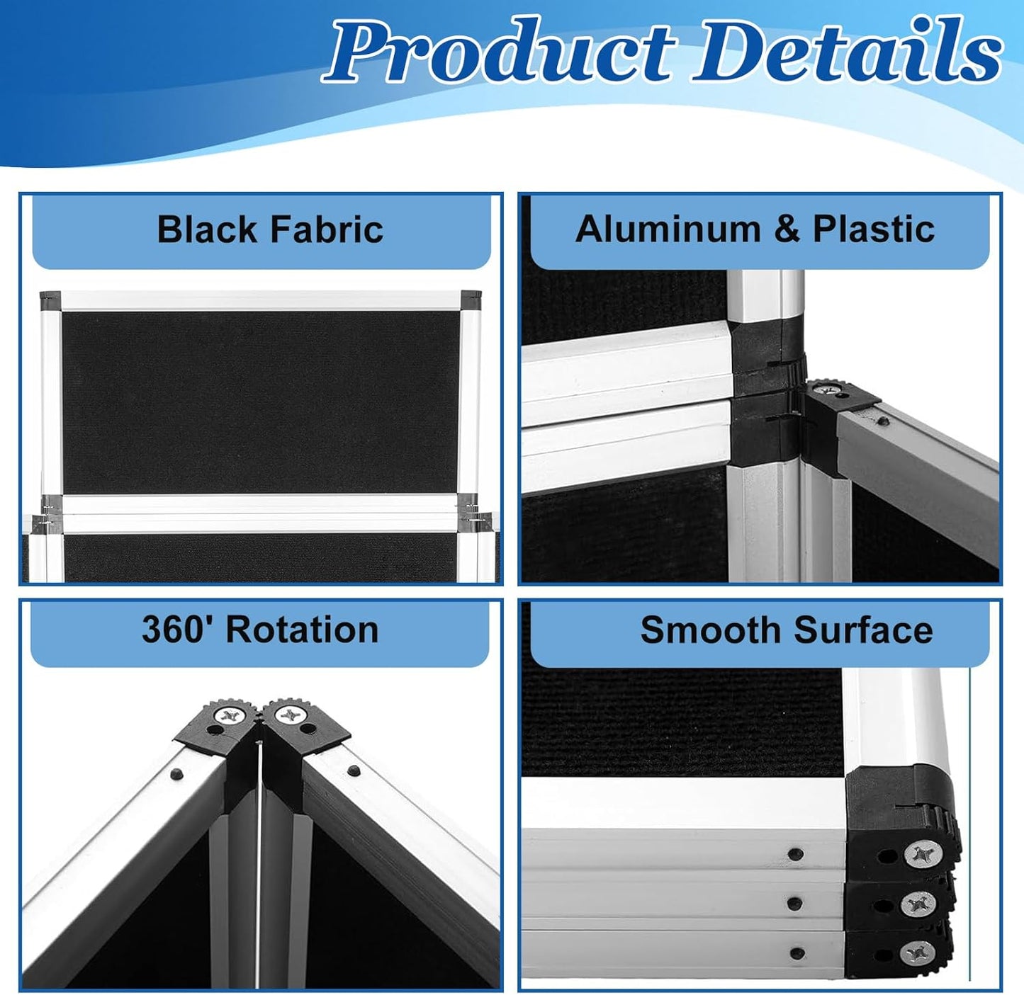 3+1 Panel Trade Show Presentation Board, 70.8“ x 35.4” Trade Show Presentation Board, Large Folding Desktop Display Board for Trade Shows, Conference Displays, Various Event Displays