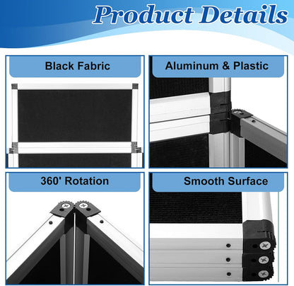 3+1 Panel Trade Show Presentation Board, 70.8“ x 35.4” Trade Show Presentation Board, Large Folding Desktop Display Board for Trade Shows, Conference Displays, Various Event Displays