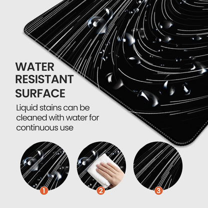 35.4 x 15.7 inches, Large Desktop Mouse pad, Keyboard and Mouse Pads for Work and Home Computers, and Large Laptop Mouse mat，Black Swirl Lines