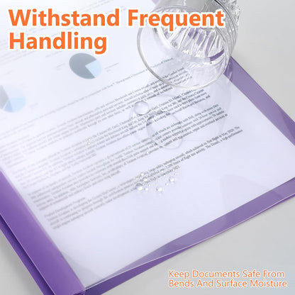 48 Pack Plastic Report Covers with 3 Prongs Presentation Folders Bulk, 100 Sheet Capacity, Clear Front Report Covers for Presentation Document Paper School Office Supplies (Colorful)