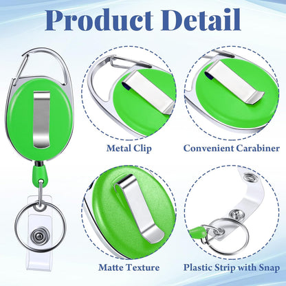 Laumoi 90 Packs Retractable ID Badge Holder Name ID Badge Reel Clips Keychain with Belt Clip and Key Ring for Office Worker Doctor Nurse Employee (Multicolor)