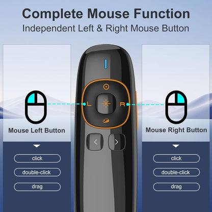 Norwii N86s Ergonomic Wireless Presenter Clicker for LED LCD TV Screen with Digital Pointer, Air Mouse Presentation Clicker for PowerPoint, Presenter clicker with Highlighting Magnify -50M