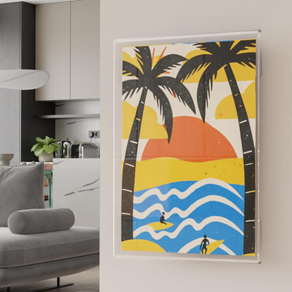 8.5x11 Clear Acrylic Plexi Sign Holders with Double Sided Adhesive Tape, Wall Sign Memo Document Menu Holder for Office, Home, Store, Restaurant-No Drilling (12 Pack)