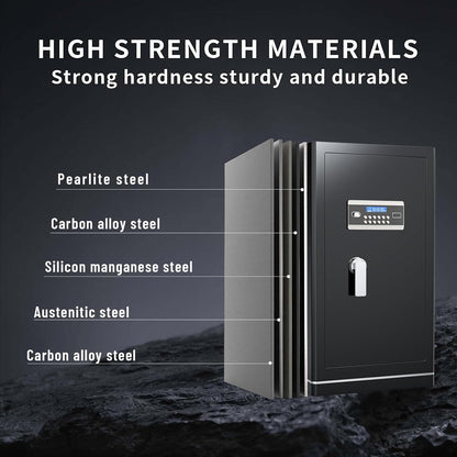 8.1 Cuft Large Home safe,Heavy Duty Fireproof Safe Box with Fireproof Waterproof Bag,Personal Document Safe with Programmable Keypad,Built-In Drawers and Removable Dividers for Money Documents