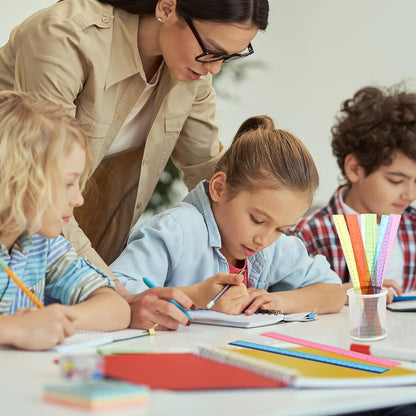 Fumete 144 Pack 12 Inch Plastic Rulers Bulk for Classroom Operation Christmas Supplies Flexible Transparent Assorted Color Ruler with Centimeters and Inches for Office Teacher Student