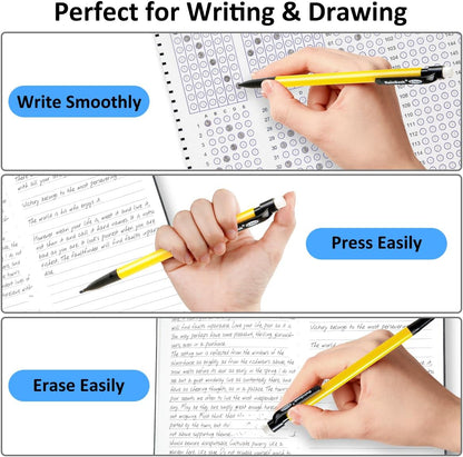 BainGesk Mechanical Pencils, 0.7mm Medium Point, HB #2 Lead, 210 Pack Bulk Mechanical Pencils and 48 Tubes Refills, Assorted Colored Barrels, Office School Supplies