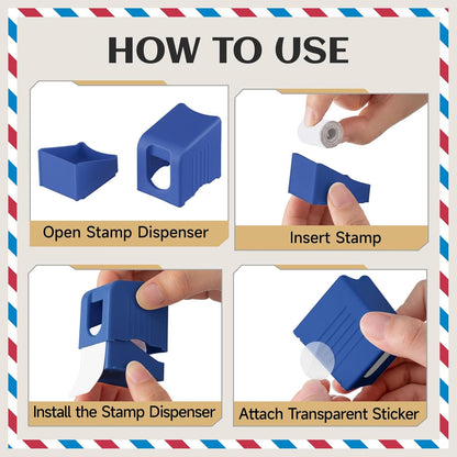 Maitys 6 Pcs Postage Stamp Dispenser for a Roll of 100 Stamps Lightweight Plastic Stamp Roll Holder for 100 Holder Organizer Forever Stamps Mailing Desk Table Home and Office Supplies (Multicolor)