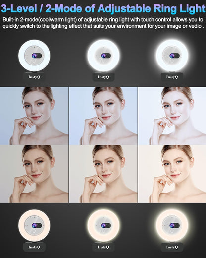 Webcam with Microphone, 2K Web Cam for PC/Desktop Computer/Laptop/MAC, Privacy Cover & Light, USB Plug and Play, Streaming Camera for Zoom/Skype/Teams/Video Calling/Studying and Conference