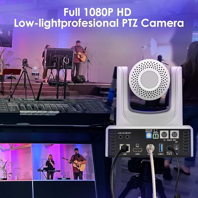 PTZ Camera,20X HDMI PTZ Camera with Optical Zoom Video Camera Support SDI POE with IP Live Streaming, Simultaneous 3G-SDI and USB Output for Conferences, Church, Teaching