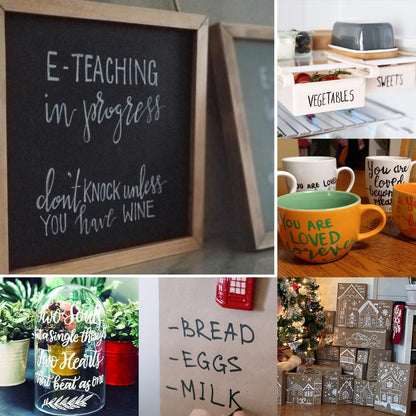 Overseas 48 White Paint Pens, Oil Based Permanent Markers Set - Quick Drying, Waterproof, Fade-Resistant, Medium Tip Paint Markers Bulk for Wood, Metal, Rock, Ceramic, Plastic, Canvas, Glass, Rubber