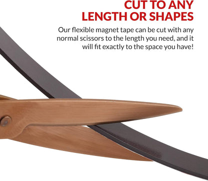 Magnetic Tape, 15 Feet Magnet Tape Roll (1/2'' Wide x 15 ft Long), with 3M Strong Adhesive Backing. Perfect for DIY, Art Projects, whiteboards & Fridge Organization