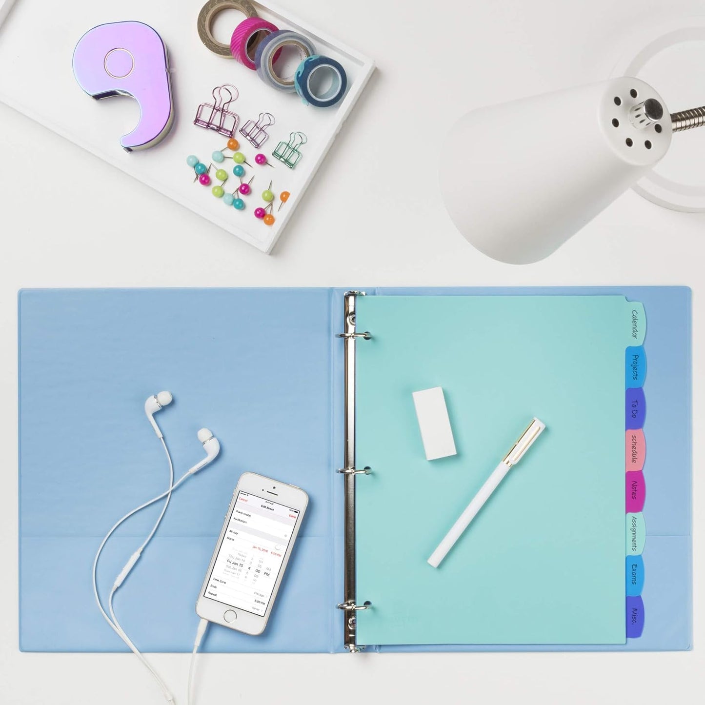 Avery Write & Erase Dividers for 3 Ring Binders, 8 Tabs per Set, Multicolor Big Tabs, Pastels, Binder Dividers Great for Organizing Reports, Projects, and More (16271)