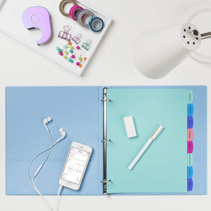 Avery Write & Erase Dividers for 3 Ring Binders, 8 Tabs per Set, Multicolor Big Tabs, Pastels, Binder Dividers Great for Organizing Reports, Projects, and More (16271)