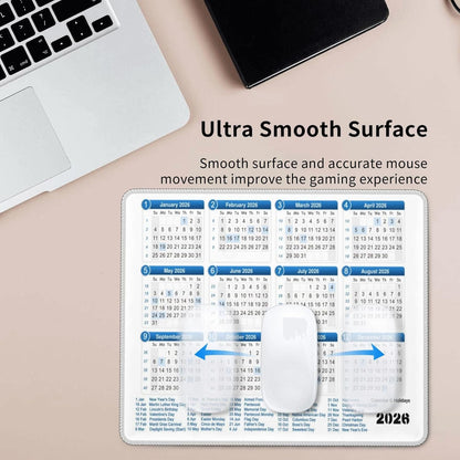 Mouse Pad, 2026 Calendar with Holiday Mouse Pads Mousepad, Anti-Slip Rubber Mouse Mat Desk Pad for Gaming Office Laptop Computer