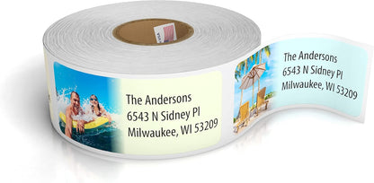 Customized Personalized Address Labels - Made in The USA by Kenco (500 Labels, Tropical Beach)