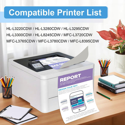 TN229XL Toner Cartridge 4 Pack(with Chip) Compatible with Brother TN229XL Toner Cartridge, Working with MFC-L3720CDW MFC-L3780CDW HL-L3220CDW HL-L3280CDW HL-L3300CDW Printer (BK/C/M/Y-4 Pack)