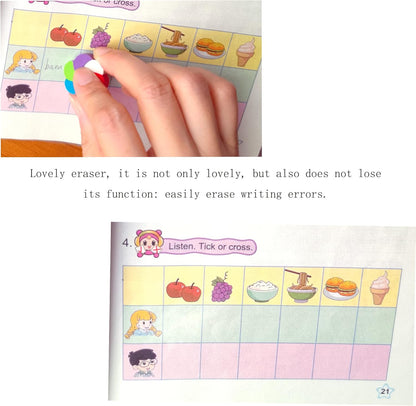 35PCS Fruit Animal Pencil Top Erasers Bulk for Kids,Fun Eraser Caps Cute Topper Erasers for Pencil for Back to School Party Gifts (Pattern Random)