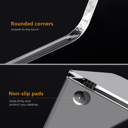 2-Pack Acrylic Magazine File Holder Desk Organizer Magazine Rack, Clear, Vertical File Sorter Holders, 9.45"D x 3.54"W x 10.24"H