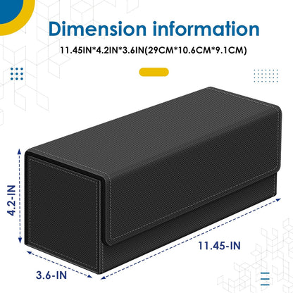 Card Deck Case for Trading Cards, Leather Magnetic Closure Commander Card Storage Box Holding 600+ Sleeved Cards Fit for MTG TCG and Sport Cards