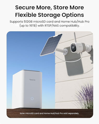 REOLINK Altas 2K Solar Camera Outdoor Wireless, Pre-Record Cameras for Home Security, 540 Days Battery Life, F1.0 ColorX Night Vision, Wi-Fi 6, AI Detection, Home Hub Compatible, No Subscription