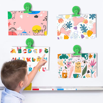 VNDUEEY 20 Pack Magnetic Paper Clip Dispenser Holder, Paperclip Dispenser for Desk, School, Office, Fridge Magnets Refrigerator Magnets, Magnet Clips for Whiteboard Locker (Green) ﻿