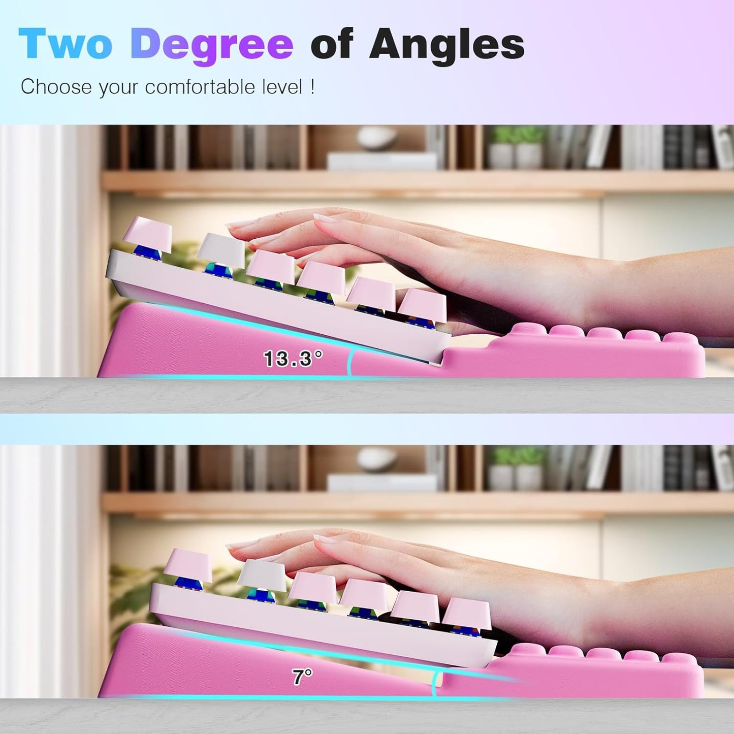 Ospelelf Ergonomic Keyboard Wrist Rest Pad Comfortable Keyboard Stand Riser Holder Pad for Office Gaming