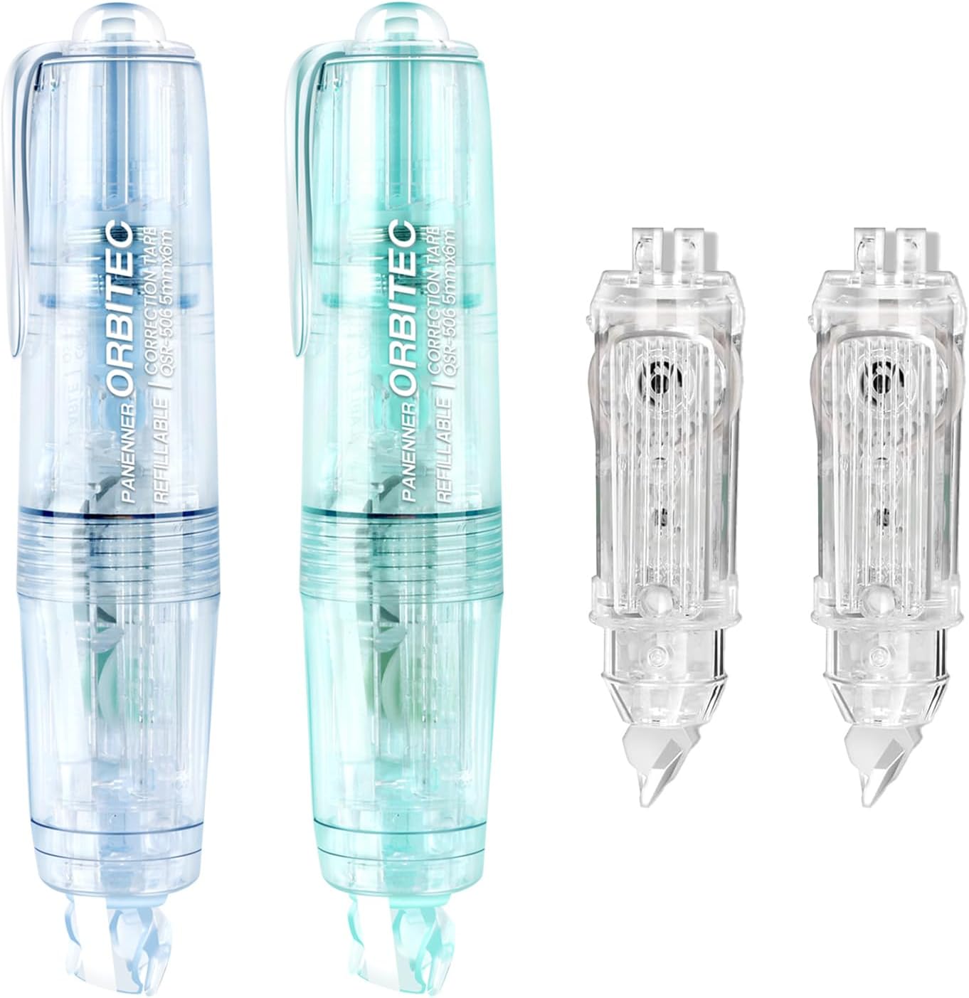 White Correction Tape,Refillable Retractable Quick Dry Aesthetic Cute Correction Tape Pen, with Easy to Use Mini Small Pen Shaped Applicator (refillable)