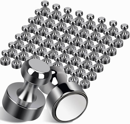 55Pcs Bright Black Fridge Magnets, Strong Refrigerator Magnets, Small Push Pin Magnets for Whiteboard, Decorative Whiteboard Magnet s for Classroom, Kitchen Accessories, Office and Map Magnet