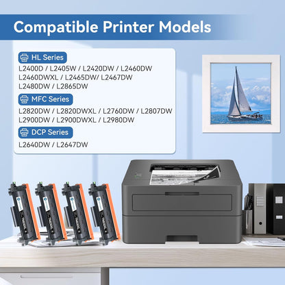 MYTONER Compatible Toner Cartridges Replacement for Brother TN830 XL/V/R TN-830 TN830XL for DCP-L2640DW HL-L2460DW HL-L2405W HL-L2400D L2465DW HL-L2480DW MFC-L2820DW XL MFC-L2820DW Printer, 4 Black