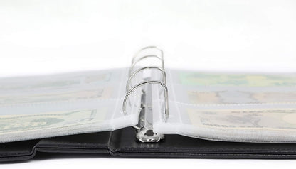 MUDOR Premium PU Banknote World Currency Collection Album, 90 Pockets Dollar Bill Holders for Collectors, Classic Paper Money Collecting Storage Book Album Binder Supplies (Blue)