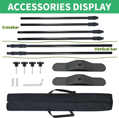 10x8ft Adjustable Metal Telescopic Tube Backdrop Stand，for Parties and Photography Sessions Heavy Duty Background Stand，Portable Install and Repeat use Banner Stand for Photoshoot，with Carrying Bag