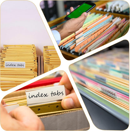 2 Inch Insertable Self Adhesive Tabs with Printable Inserts Self Adhesive Index Tabs Clear Plastic Sticky Divider Tab Divider Tab Stick on Paper Stickys Tabes with File Folder Labels for Binder, 50PCS