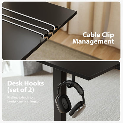 Agilestic L Shaped Standing Desk Adjustable Height, Electric Corner Standing Desk, 63 x 55 inch Sit Stand Computer Table with Splice Board, Gaming Table, Black