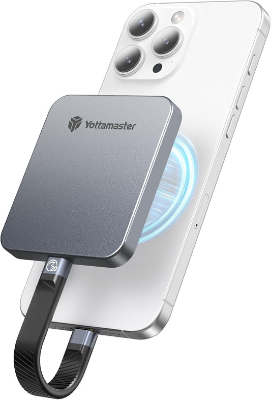 Yottamaster 512GB Magnetic External SSD, Up to 2000MB/s USB 3.2 Gen 2x2 Portable Solid State Drive, Supports 4K ProRes HDR Compatible with iPhone 16/15 Pro Max, Smartphone, Tablet, Laptop