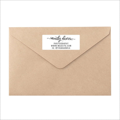 White Address Labels - Personalized Name Stickers, Custom Printed Return Mailing and Shipping Labels for Envelopes, Packages, Business, Home Use (Pretty Lowercase Script)