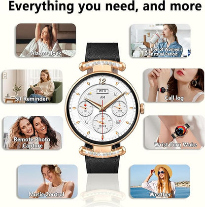 Smart Watches for Women Android IOS, 1.2'' AMOLED Ultra-Clear Screen Fitness Trackers with Bluetooth Call (Answer/Make), Smartwatch with Heart Rate,Sleep Monitor, IP68 Waterproof,100+ Sports Mode