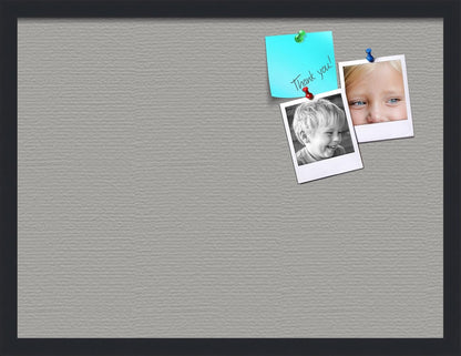 PinPix 24x18 Inch Cork Bulletin Board. This Decorative Framed Pin Board Comes with Dark Stone Design and a Satin Black Frame. Ideal for Home Office Decor or Message Board (PinPix-1808)