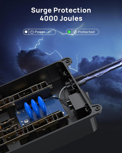 TROND Surge Protector Power Strip, 360° Rotating Flat Plug, 13AC Widely Spaced Outlets Expansion with USB C Port, 4000 Joules, 5ft Extension Cord Heavy Duty, Wall Mount, Under Desk, ETL Listed, Black