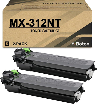 MX-312NT MX312NT Black Toner Cartridge Compatible for Sharp MX-312NT MX-M260 MX-M264N MX-M310 MX-M314N MX-M354N MX312NT Printer(2-Pack)