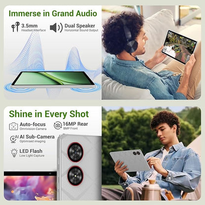 2025 Tablet 11 inch Android 15 Tablets with Keyboard Stylus Mouse: 2K IPS Tablette (2000x1200), 36GB+256GB(2TB TF)-Gray